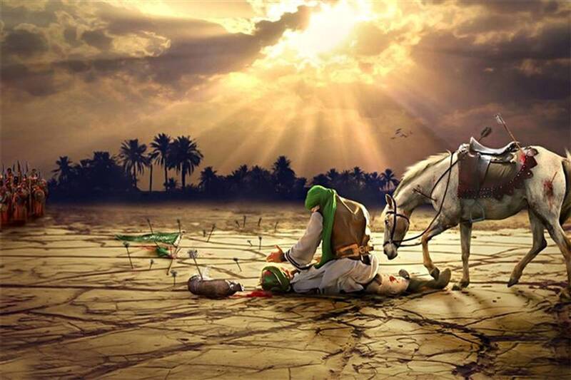 السلام،حضرت،امام،الحسين،بن،الامام،عباس،حسين،آب،دست،مشك،فرمود ...