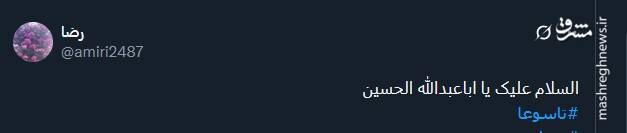 پیام تسلیت کاربران توئیتر بمناسبت روز تاسوعا