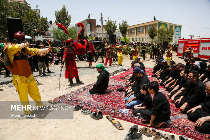 آیین خیمه‌سوزان عاشورا در هیئت خیام‌الحسین (ع) قم‎