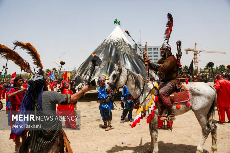 آیین خیمه‌سوزان عاشورا در هیئت خیام‌الحسین (ع) قم‎