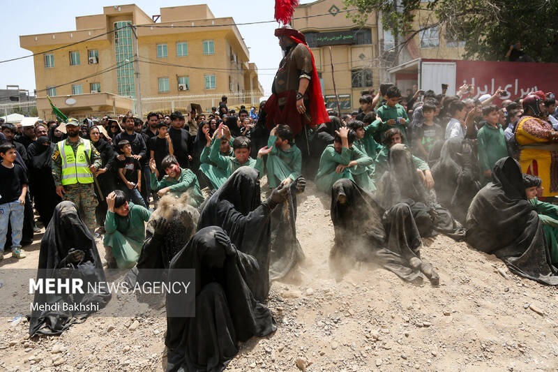 آیین خیمه‌سوزان عاشورا در هیئت خیام‌الحسین (ع) قم‎