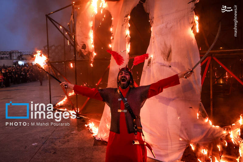 خیمه سوزان عصر عاشورا در میدان امام حسین(ع)