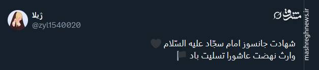پیام تسلیت توئیتری‌ها بمناسبت سالروز شهادت امام سجاد (ع)