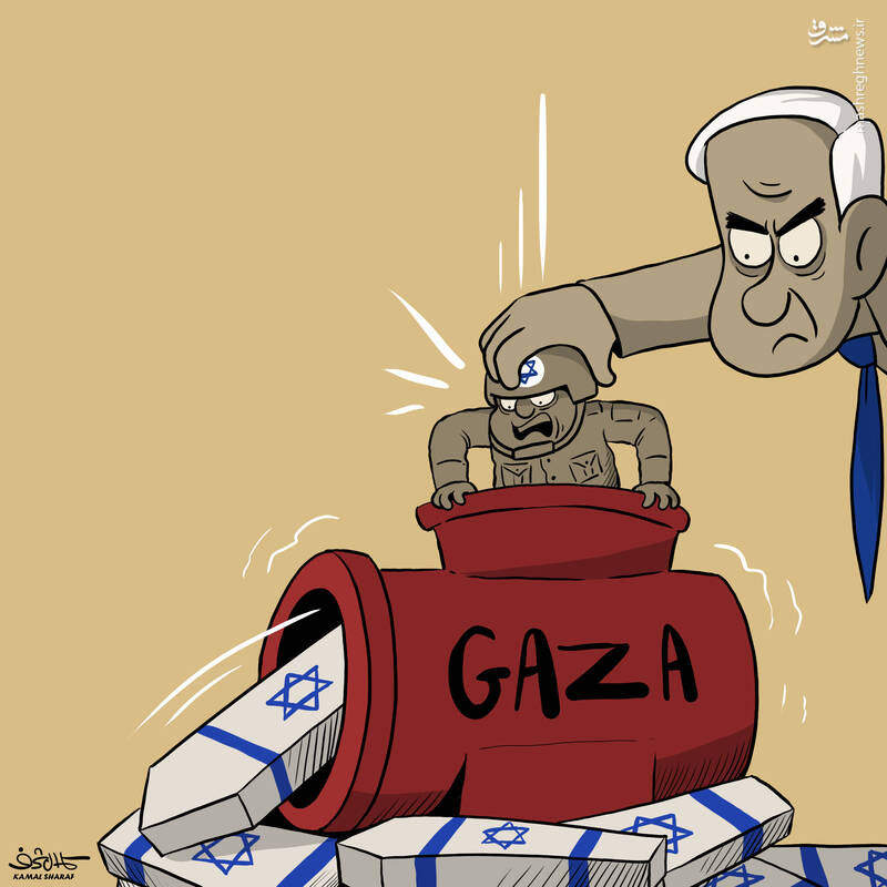 واکنش کارتونیست یمنی به شکست اخیر صهیونیستها در غزه