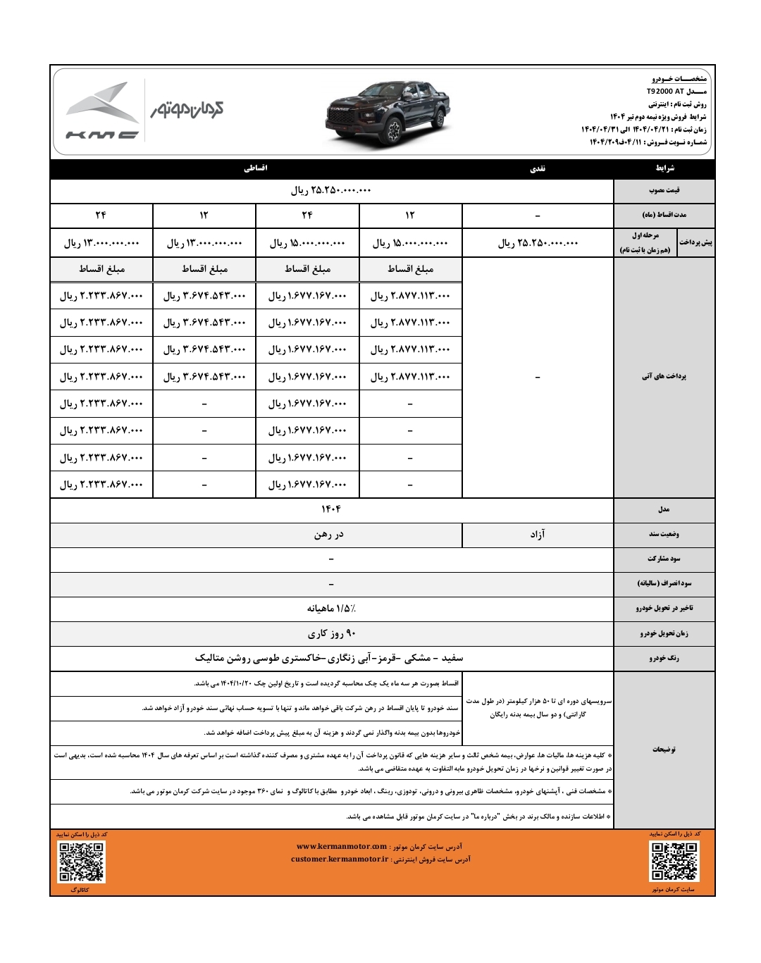 آغاز فروش نقد و اقساطی خودروهای T9 و ایگل کرمان موتور