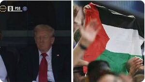 پرچم فلسطین شوی فوتبالی ترامپ را خراب کرد + عکس