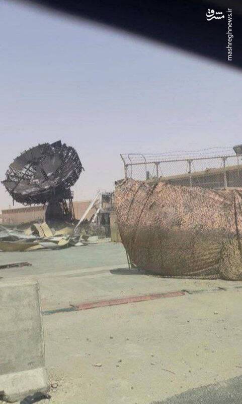 تصاویر جدید از رادوم منهدمشده در پایگاه العدید