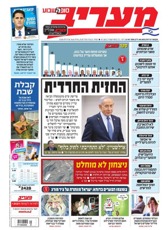 صفحه نخست روزنامههای عبری زبان/ افشاگری هاآرتص از همدستی دولت آمریکا با نتانیاهو در پرونده قطر گیت