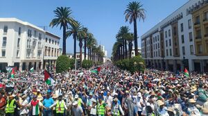 عکس/ راهپیمایی گسترده در رباط مراکش در حمایت از غزه