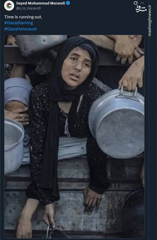 کاربران با هشتگ غزه از گرسنگی در حال مرگ است به پاخواستند