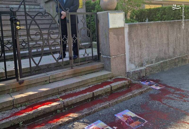 عکس/ بستن سفارت مصر در فنلاند در اعتراض به تداوم نسل‌کشی در غزه