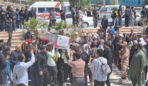تشییع پیکر شهدای حادثه تروریستی زاهدان