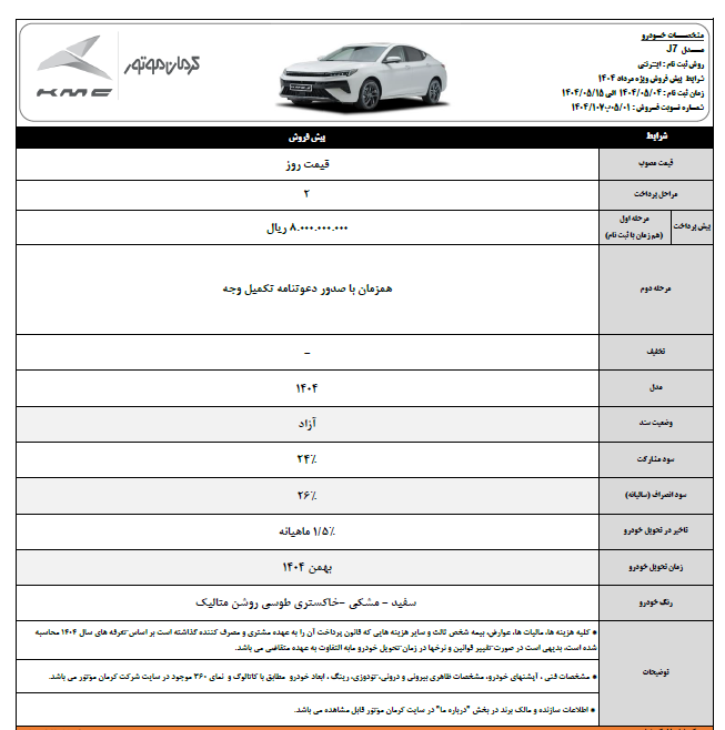 فروش نقد و اقساط KMC SR3 و پیش‌فروش محصولات کی‌ام‌سی J7 و T9