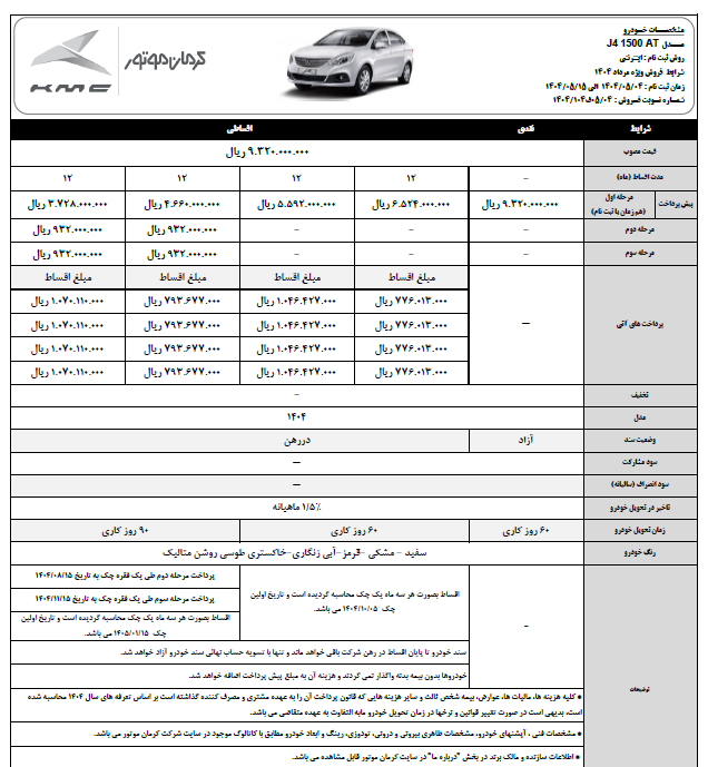 آغاز فروش نقد و اقساط خودروی J4 با پیش پرداخت متنوع