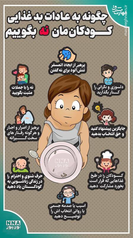 اینفوگرافیک / چگونه به عادت بدِ غذایی کودکانمان "نه" بگوییم