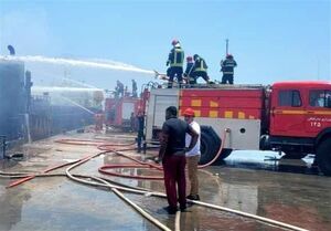 آتشسوزی انبار ضایعات شرکت آبفا در کرمانشاه