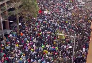 تصاویر هوایی از راهپیمایی باشکوه حامیان فلسطین در سیدنی