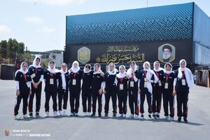 عکس / ادای احترام دختران ملی‌پوش بسکتبال ایران به مقام شهید نصرالله