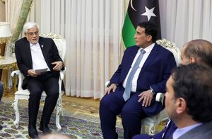 عکس/ دیدار عارف با رئیس جمهور لیبی