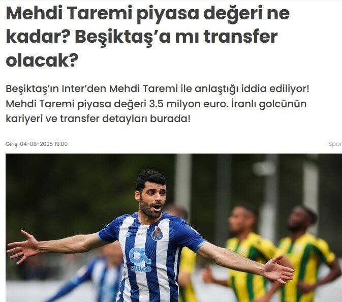 رقم انتقال احتمالی طارمی به بشیکتاش 3