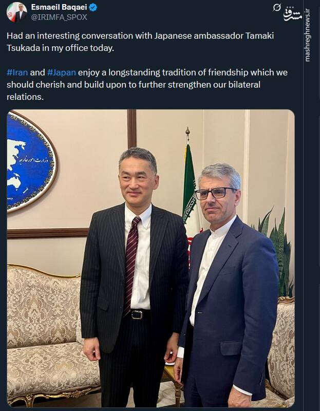 دیدار سفیر ژاپن در تهران با سخنگوی وزارت امور خارجه