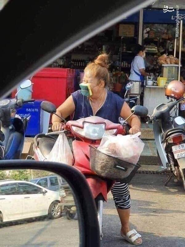 عکس/ شیوه عجیب مردم آمریکا برای تهیه ماسک