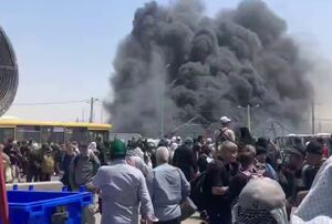 فیلم/ آتش‌سوزی در مرز مهران