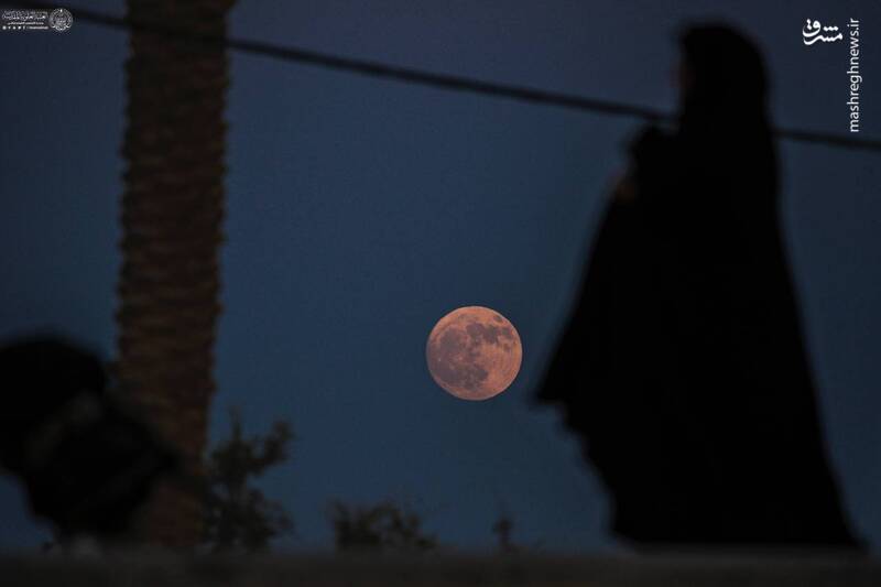 عکس/ ماه کامل بر فراز طریق الحسین(ع)