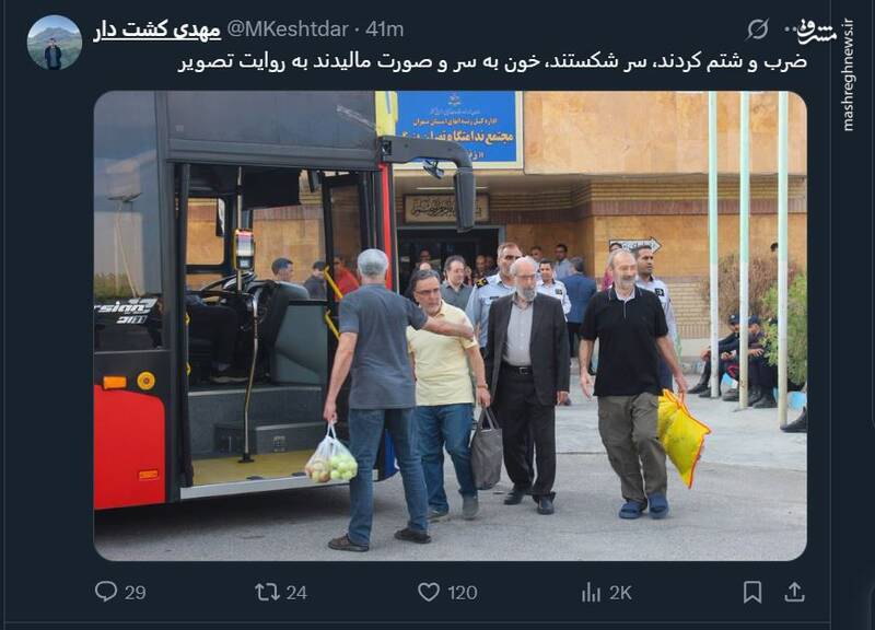 تصویری از لحظه انتقال مصطفی تاجزاده به اوین