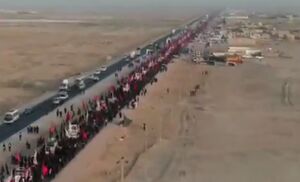 تصاویر هوایی از مسیر نجف تا کربلا