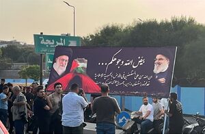 استقبال از لاریجانی در خیابان‌های بیروت