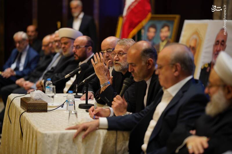عکس/ دیدار نخبگان و شخصیتهای لبنانی و فلسطینی با لاریجانی