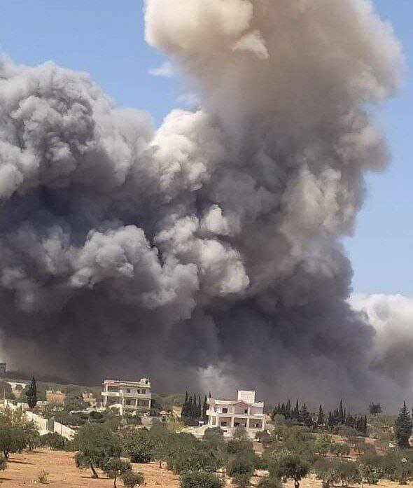 انفجار مهیب و مشکوک در نزدیکی ادلب سوریه+ویدئو