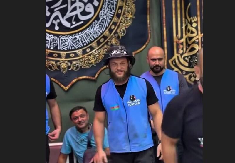 حضور قهرمان ورزشی جمهوری آذربایجان در مراسم پیاده روی اربعین+ عکس