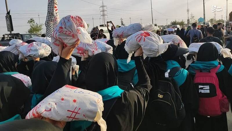  تشییع نمادین کودکان غزه در طریق‌الحسین(ع)