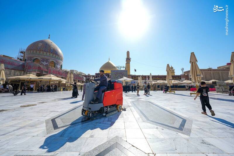 عکس/ شستوشوی حرمین سامرا توسط خادمان