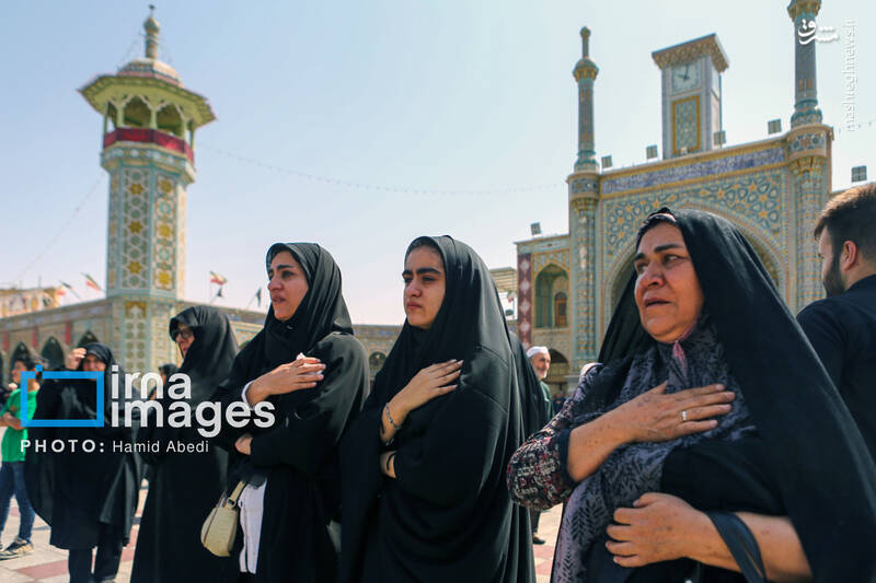 عکس/ عزاداری خادمان حرم حضرت معصومه(س) در روز ۳۰ صفر