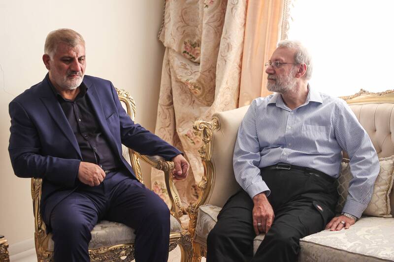 تصاویری از دیدار لاریجانی با خانواده‌ شهید سردار مهدی ربانی