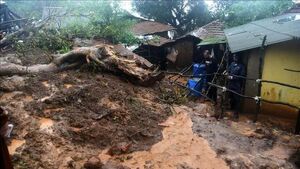 ببینید | لحظه هولناک رانش زمین در جاده‌ای در هند