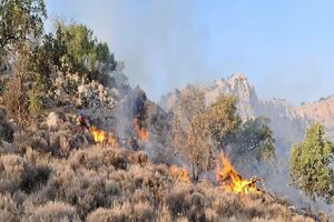 آخرین تصاویر هوایی از آتش‌سوزی جنگل های سیه‌چل ایلام