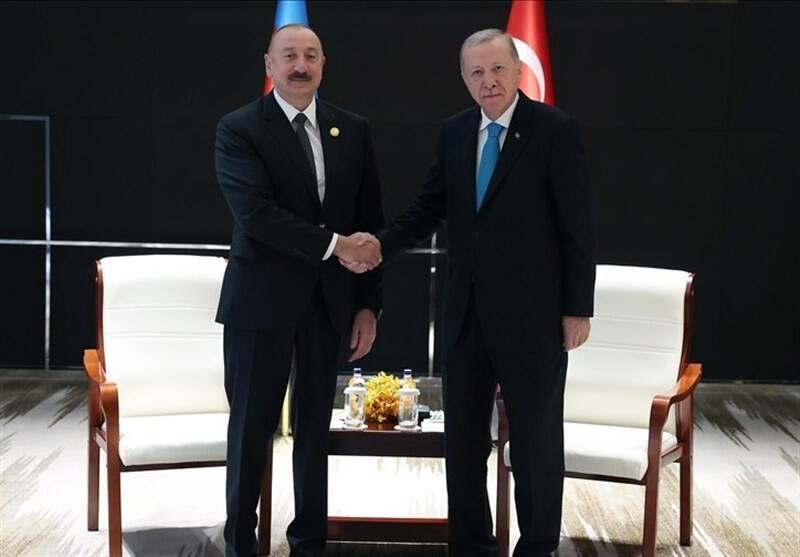 دیدار اردوغان با علی‌اف و پاشینیان در تیانجین چین