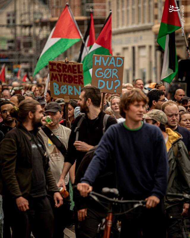 عکس/ تظاهرات حمایت از فلسطین در دانمارک