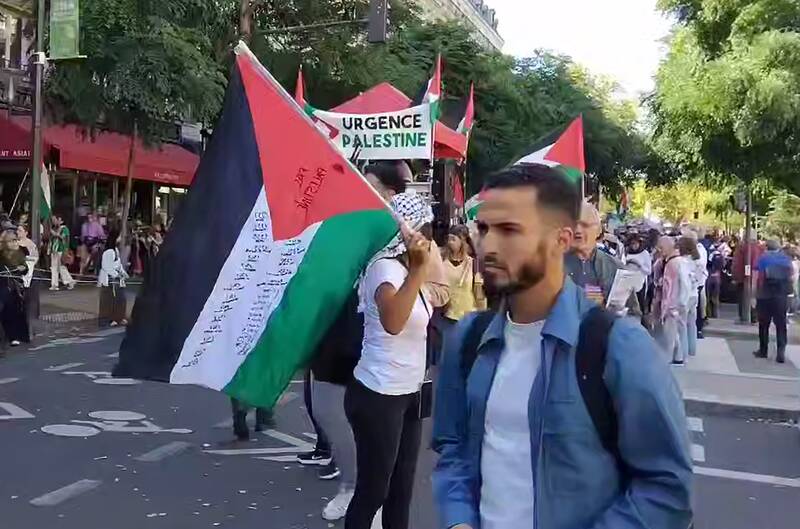  تظاهرات در پاریس در حمایت از مردم فلسطین