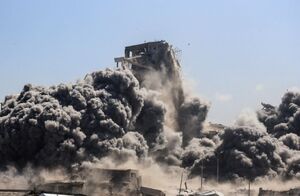 تخریب برج باب البحر غزه توسط رژیم‌ صهیونی