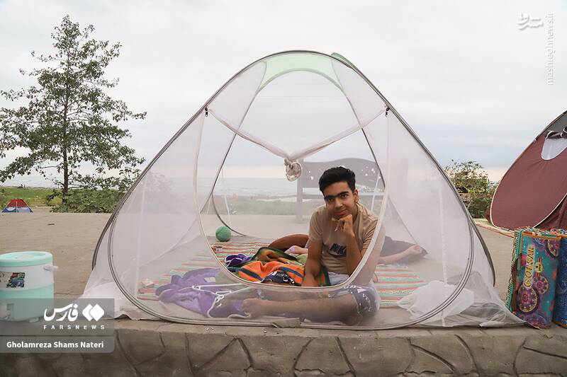 عکس/ اتراق مسافران تابستانی در سواحل چالوس