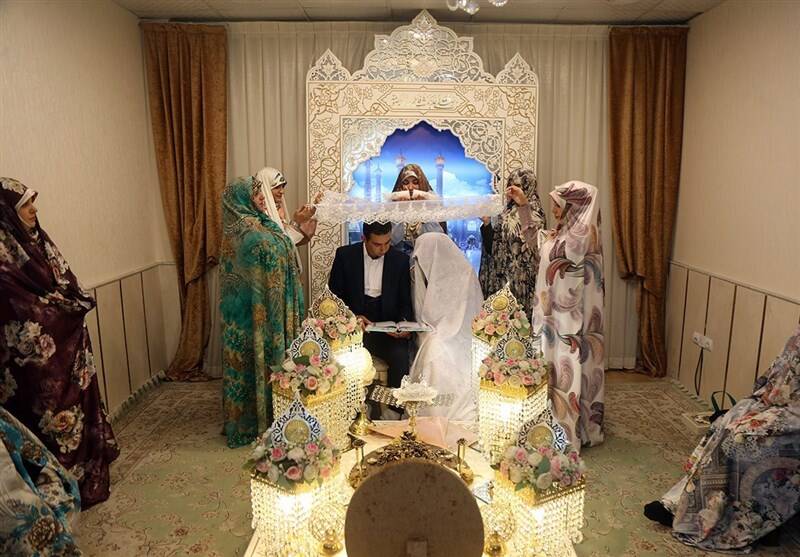 پیوند آسمانی ۲۱۰ زوج جوان در حرم حضرت فاطمه معصومه(س)
