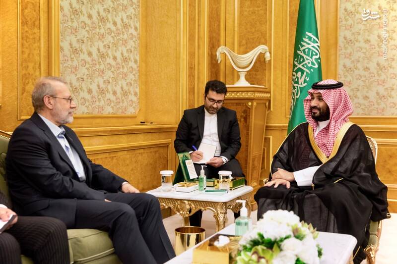 عکس/ دیدار لاریجانی با ولیعهد عربستان