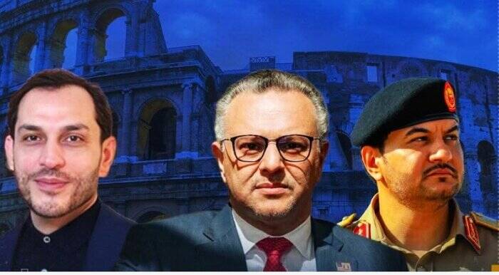 از راست: صدام حفتر، مسعد بولس و ابراهیم الدبیبه