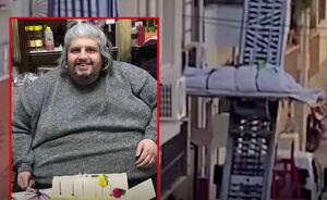 فیلم/ انتقال عجیب جسد فرد سنگین وزن با جرثقیل در ترکیه!