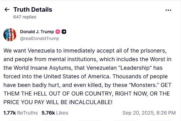 تهدید ونزوئلا از سوی «ترامپ»